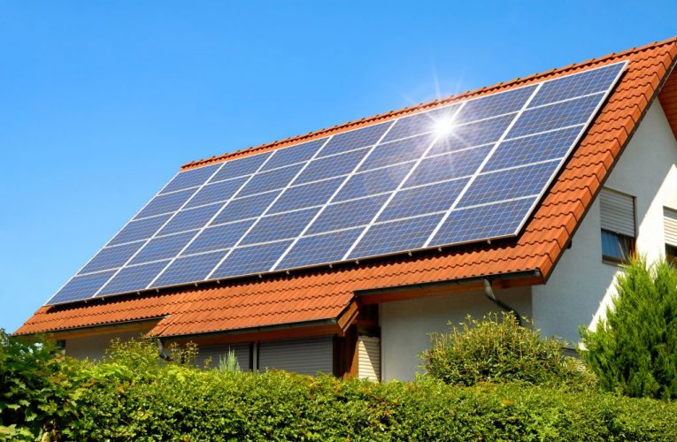 A solar system typically consists of solar panels on the roof of the house